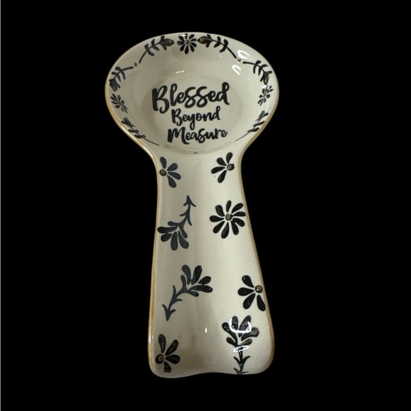Floral Spoon Rest - Blessed Beyond Measure. Pre-owned like new. (2-O) - Picture 1 of 5